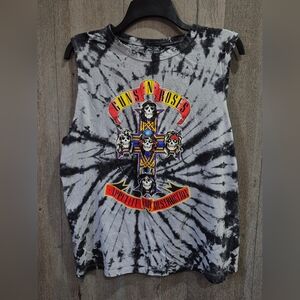Guns N Roses Tank Top (Size M) Tie Dye Black White Rock Band